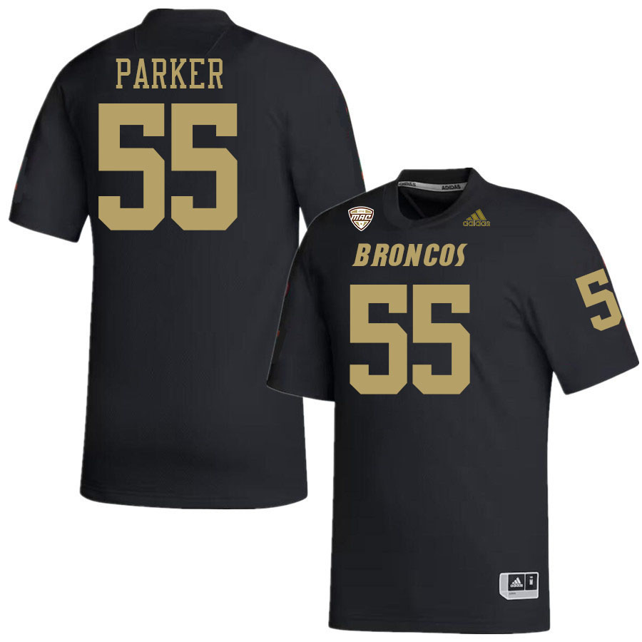 #55 Jack Parker Western Michigan Broncos College Football Jerseys Stitched-Black